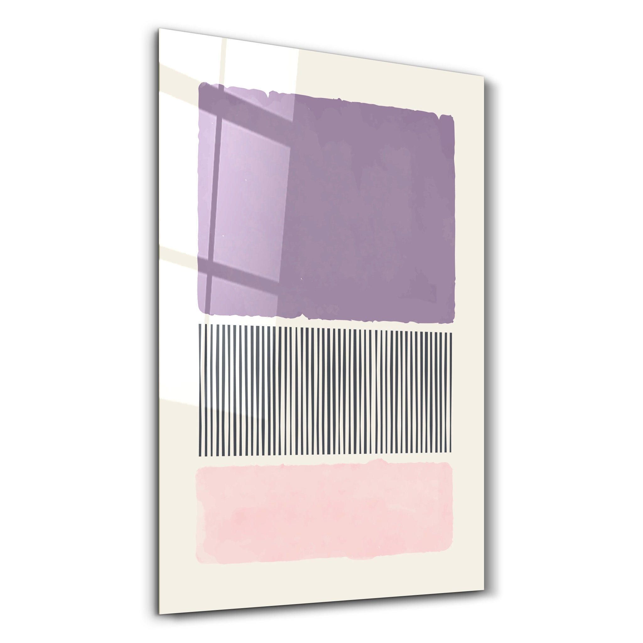 Lavender & Blush Abstract Blocks - Glass Wall Art