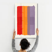 Layered Strokes in Bold Hues - Glass Wall Art