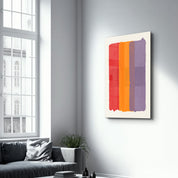 Layered Strokes in Bold Hues - Glass Wall Art