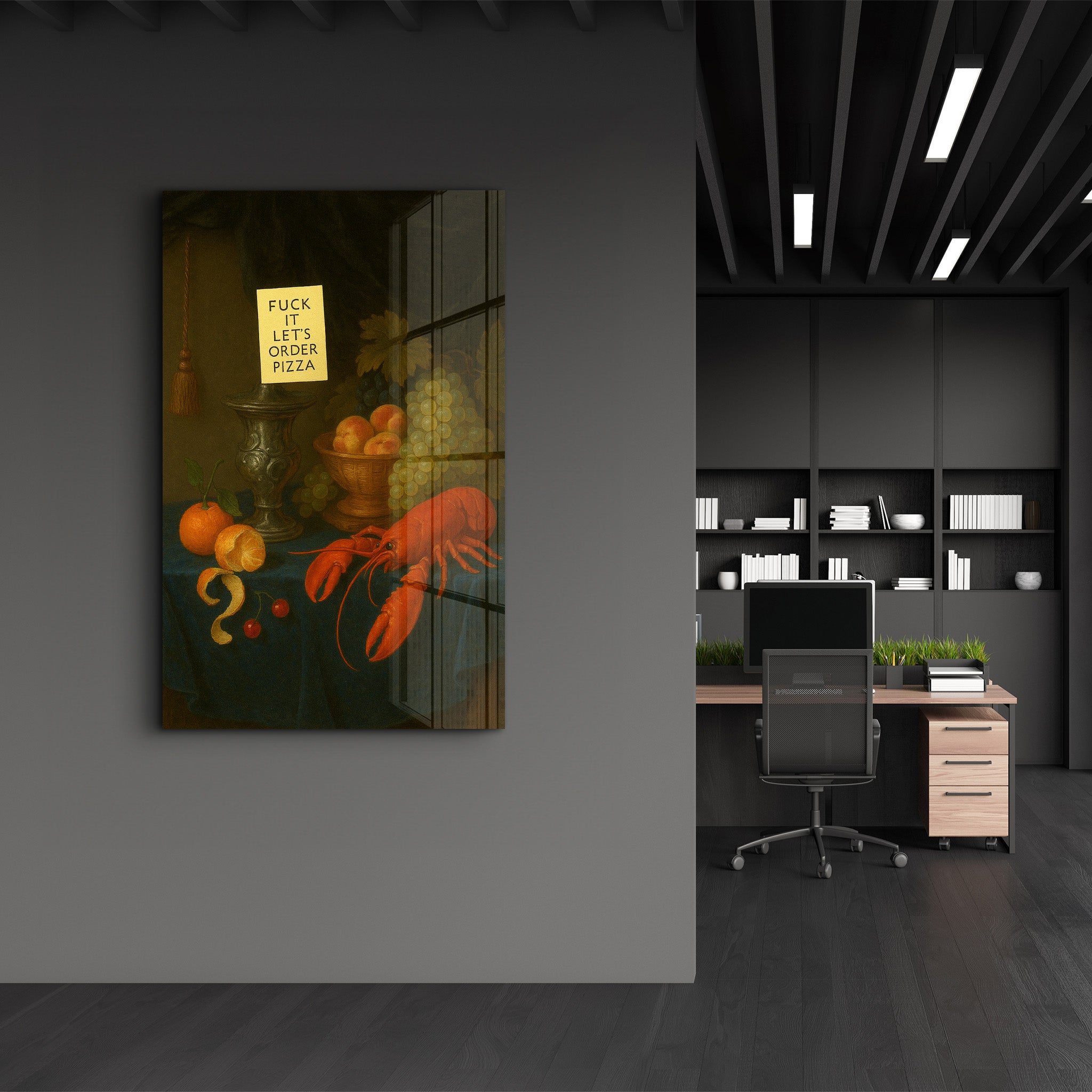 Let’s Order Pizza - Relatable Renaissance Glass Wall Art