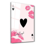 Lucky Cowgirl and Ace of Spades | Glass Wall Art