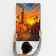 Marrakech Sunset – Glass Wall Art by HMZ