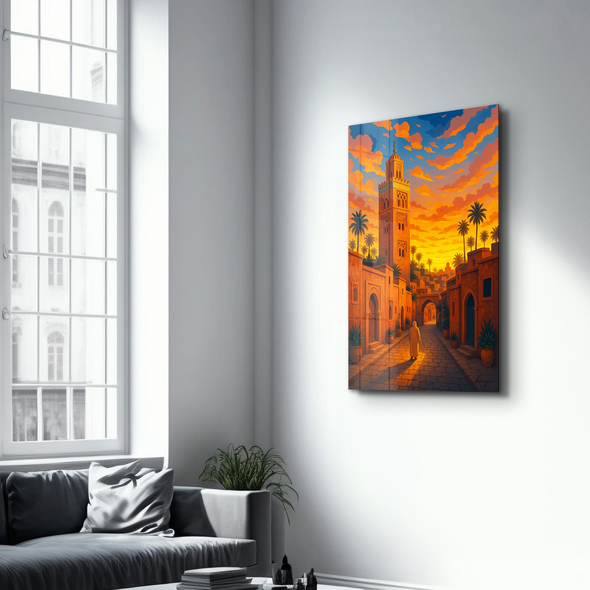 Marrakech Sunset – Glass Wall Art by HMZ