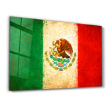 Mexica Flag Splash | Glass Wall Art