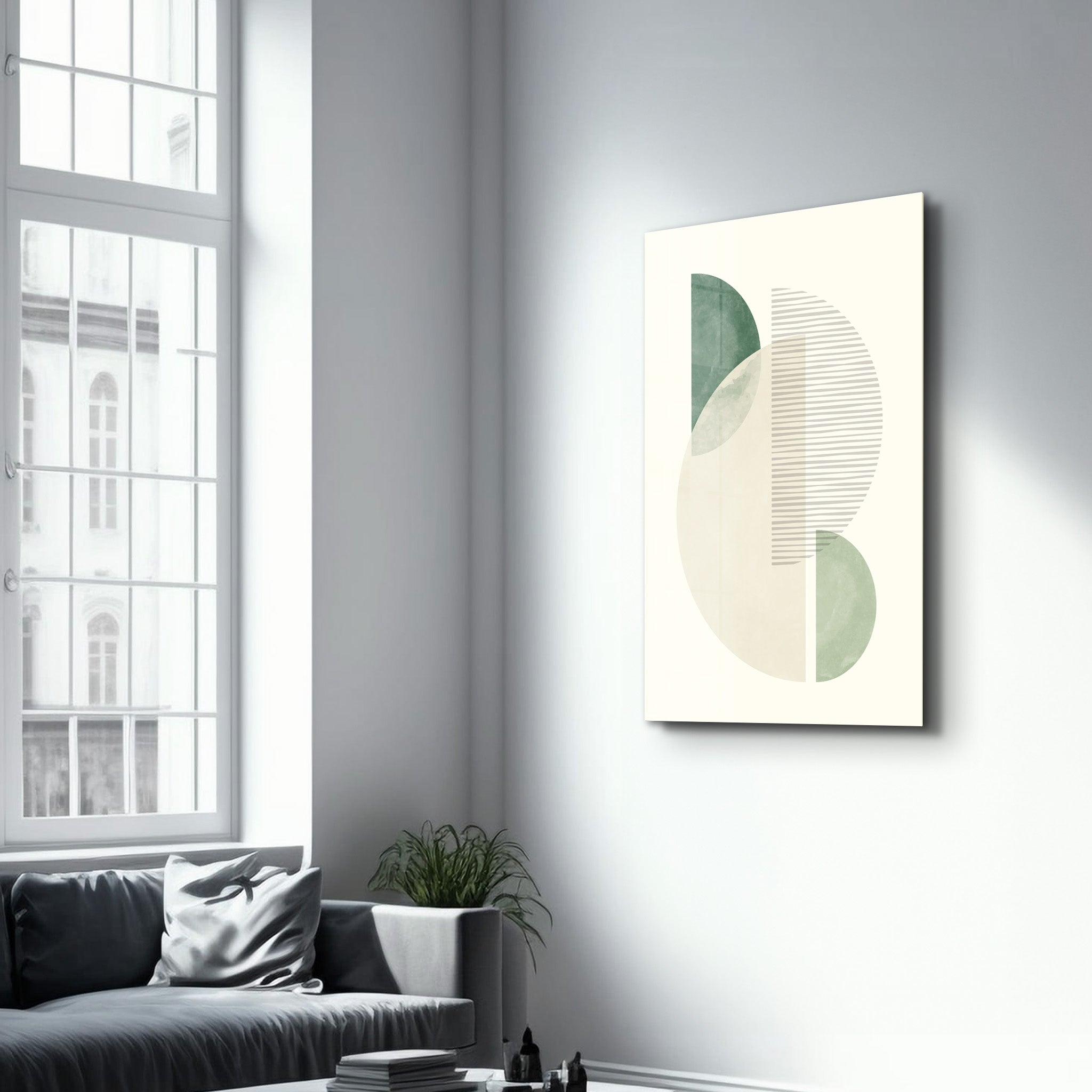 Minimal Balance Abstract Form - Glass Wall Art