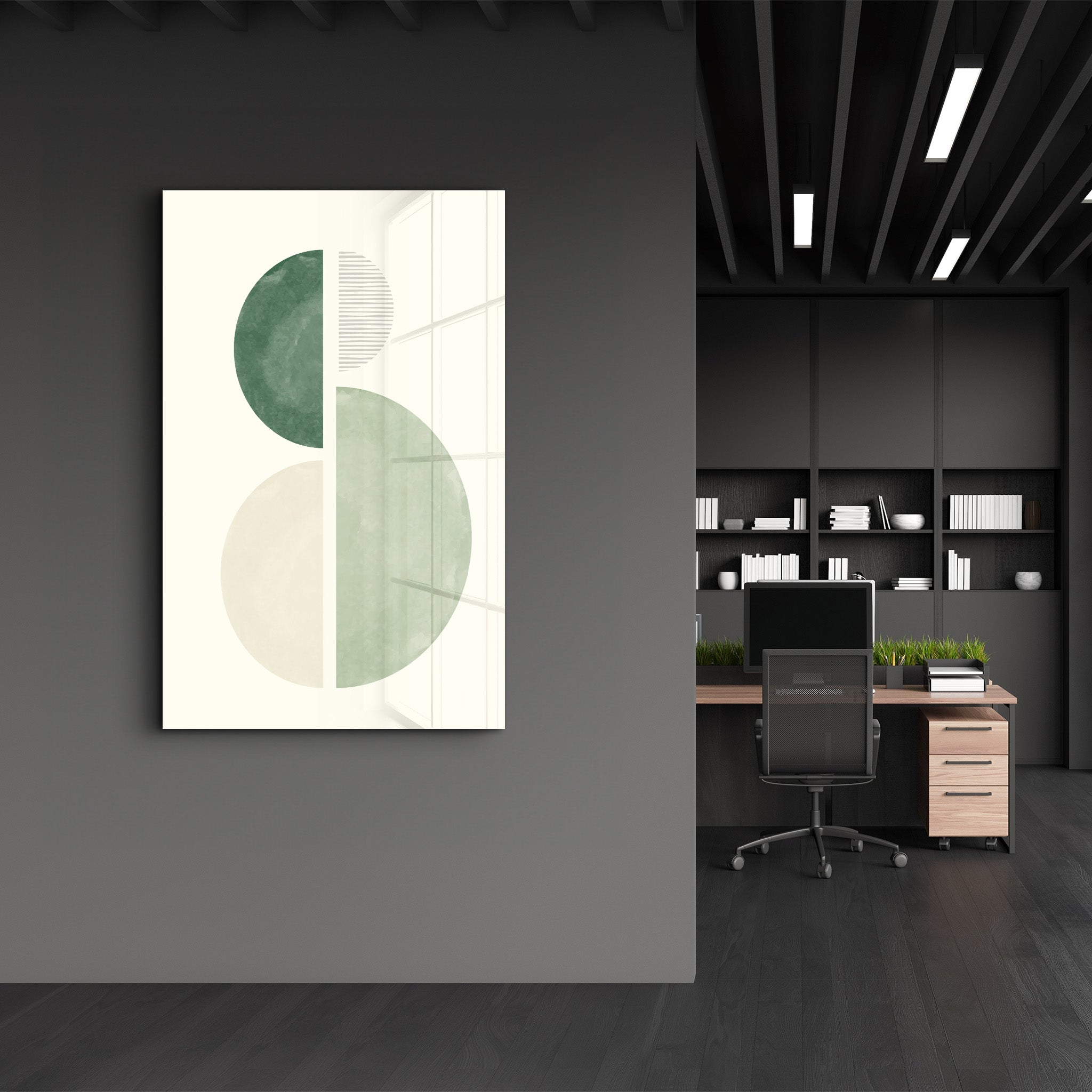 Modern Harmony Circle Composition - Glass Wall Art