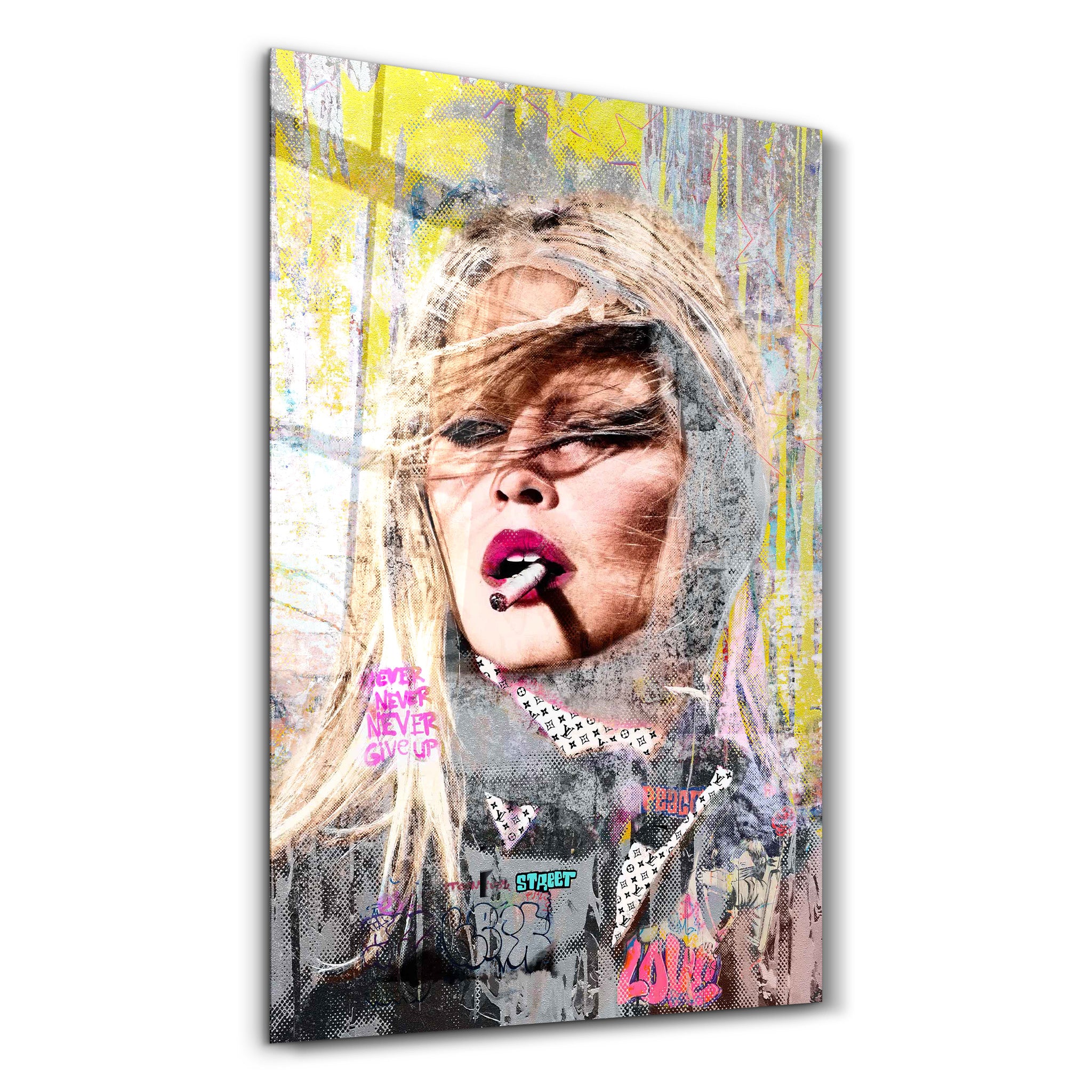 Never Give Up by Mr. Pablo Costa – Glass Wall Art