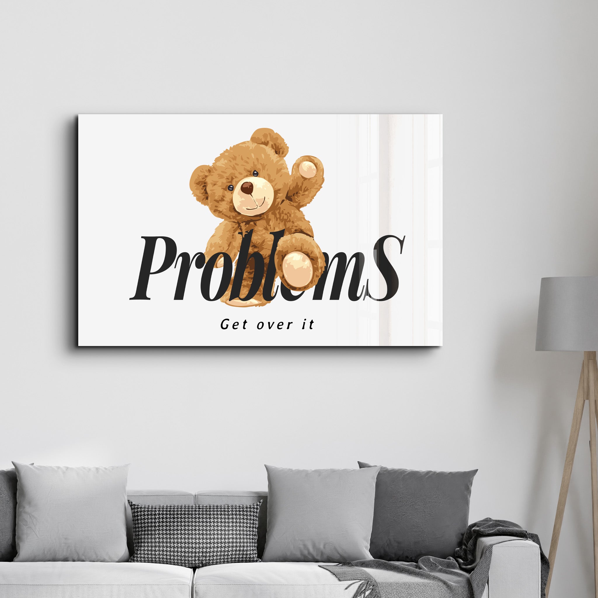 No Problem Bear – Glass Wall Art