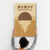 Burning With Love - Glass Wall Art