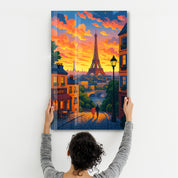 Paris Sunset – Glass Wall Art by HMZ