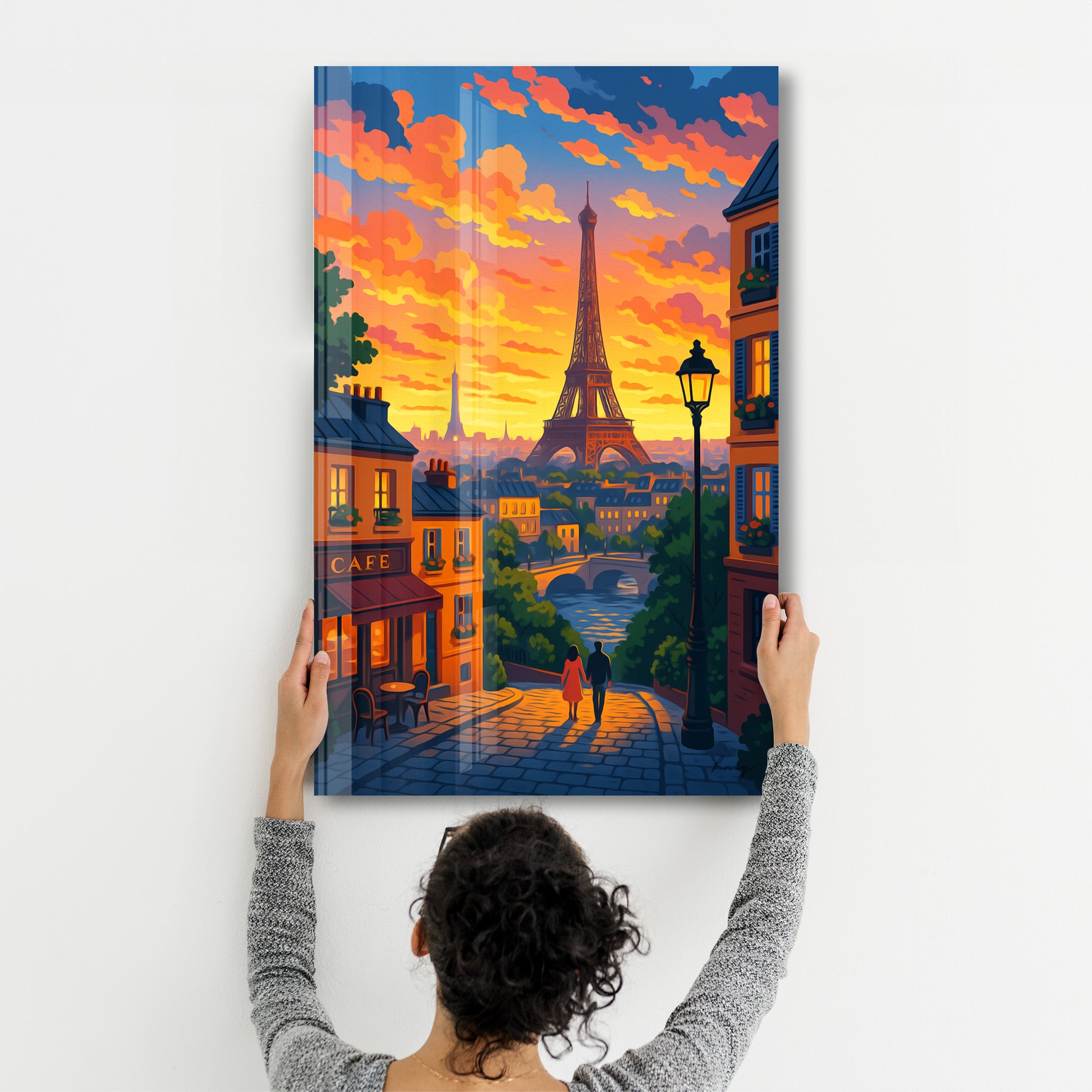 Paris Sunset – Glass Wall Art by HMZ