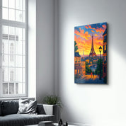 Paris Sunset – Glass Wall Art by HMZ