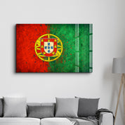 Portugal Flag Splash - Glass Wall Art