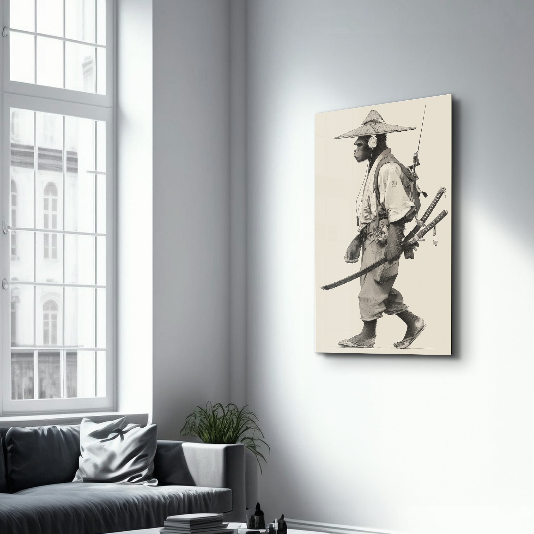 Ronin Primate - Glass Wall Art