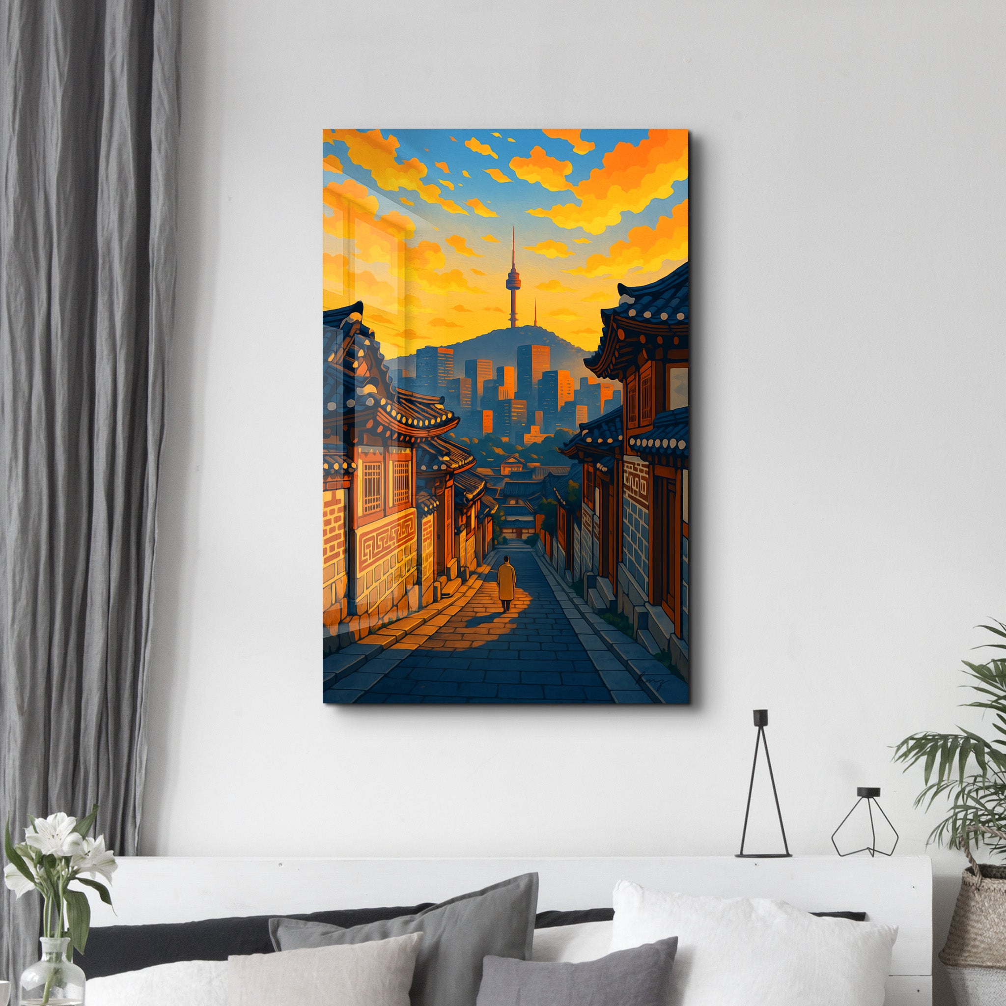 Seoul Glow – Glass Wall Art by HMZ