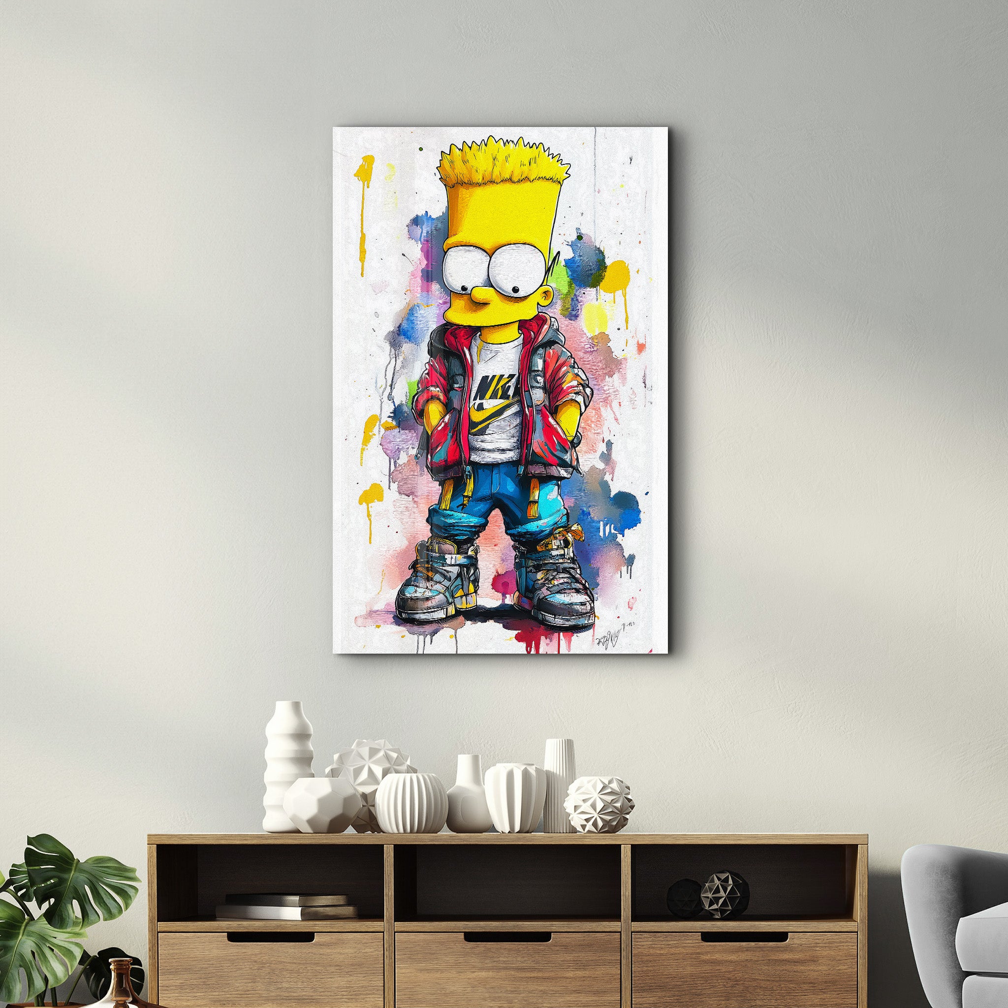 Skater Bart Vibes - Glass Wall Art