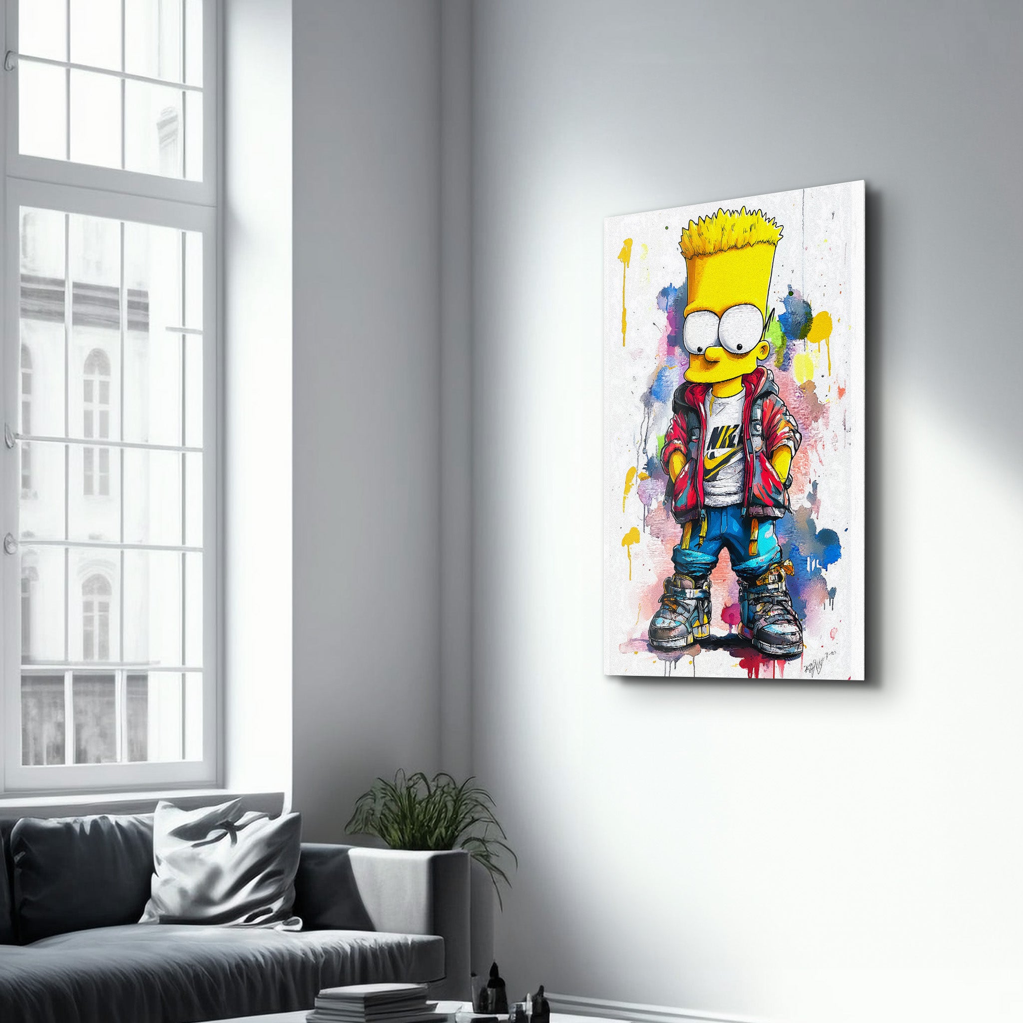 Skater Bart Vibes - Glass Wall Art