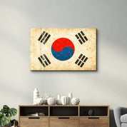 South Korea Flag Splash - Glass Wall Art
