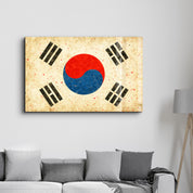 South Korea Flag Splash - Glass Wall Art