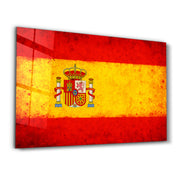 Spain Flag Splash - Glass Wall Art
