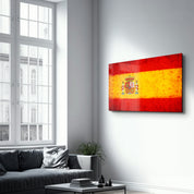Spain Flag Splash - Glass Wall Art