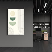 Stacked Halves & Lines Harmony - Glass Wall Art
