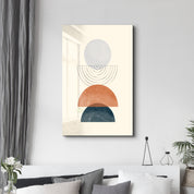 Stacked Harmony in Soft Neutrals - Glass Wall Art