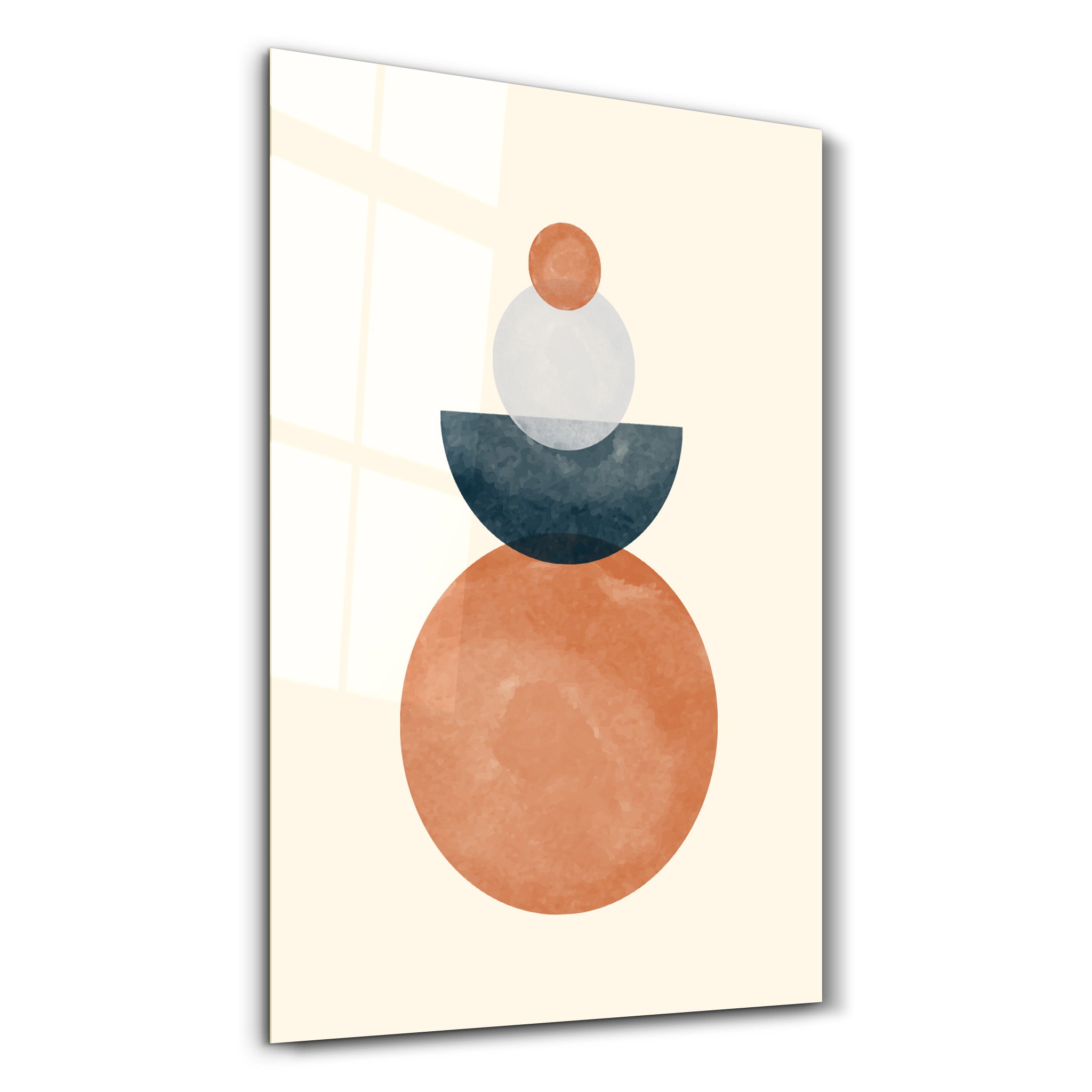 Stacked Spheres in Bold Hues - Glass Wall Art