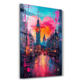 Street in London Painting | Glass Wall Art