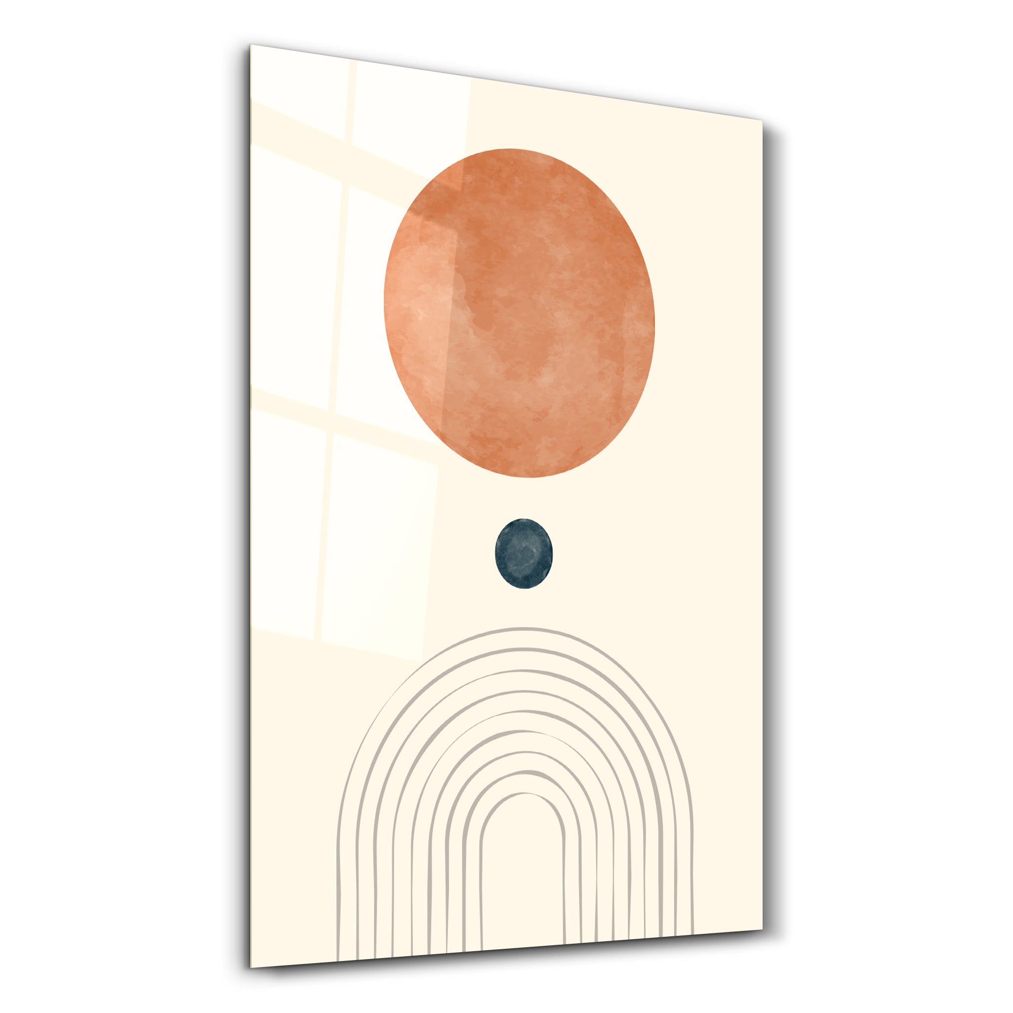 Sun & Arches Abstract Form - Glass Wall Art