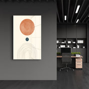 Sun & Arches Abstract Form - Glass Wall Art