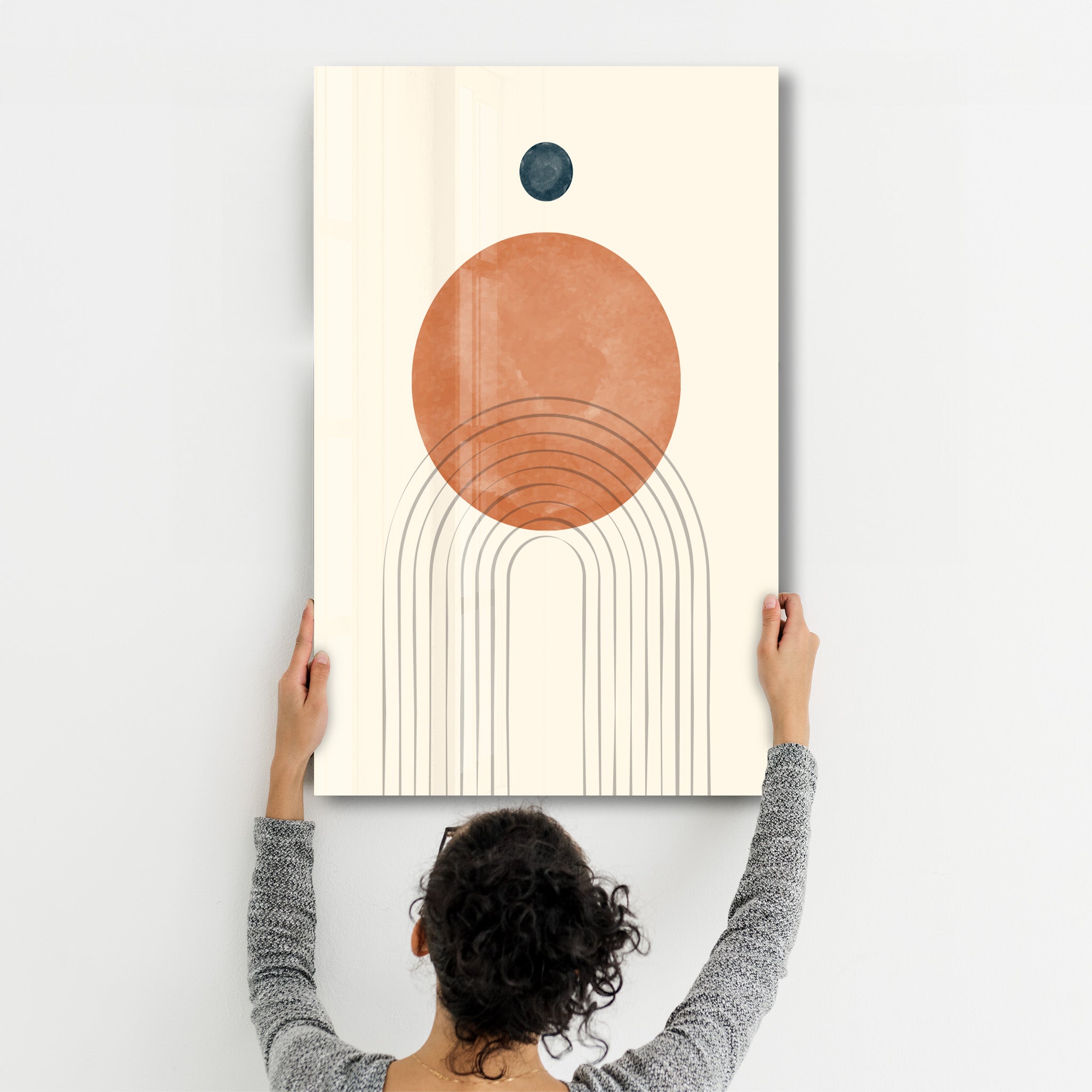 Sunrise Balance in Earth Tones - Glass Wall Art