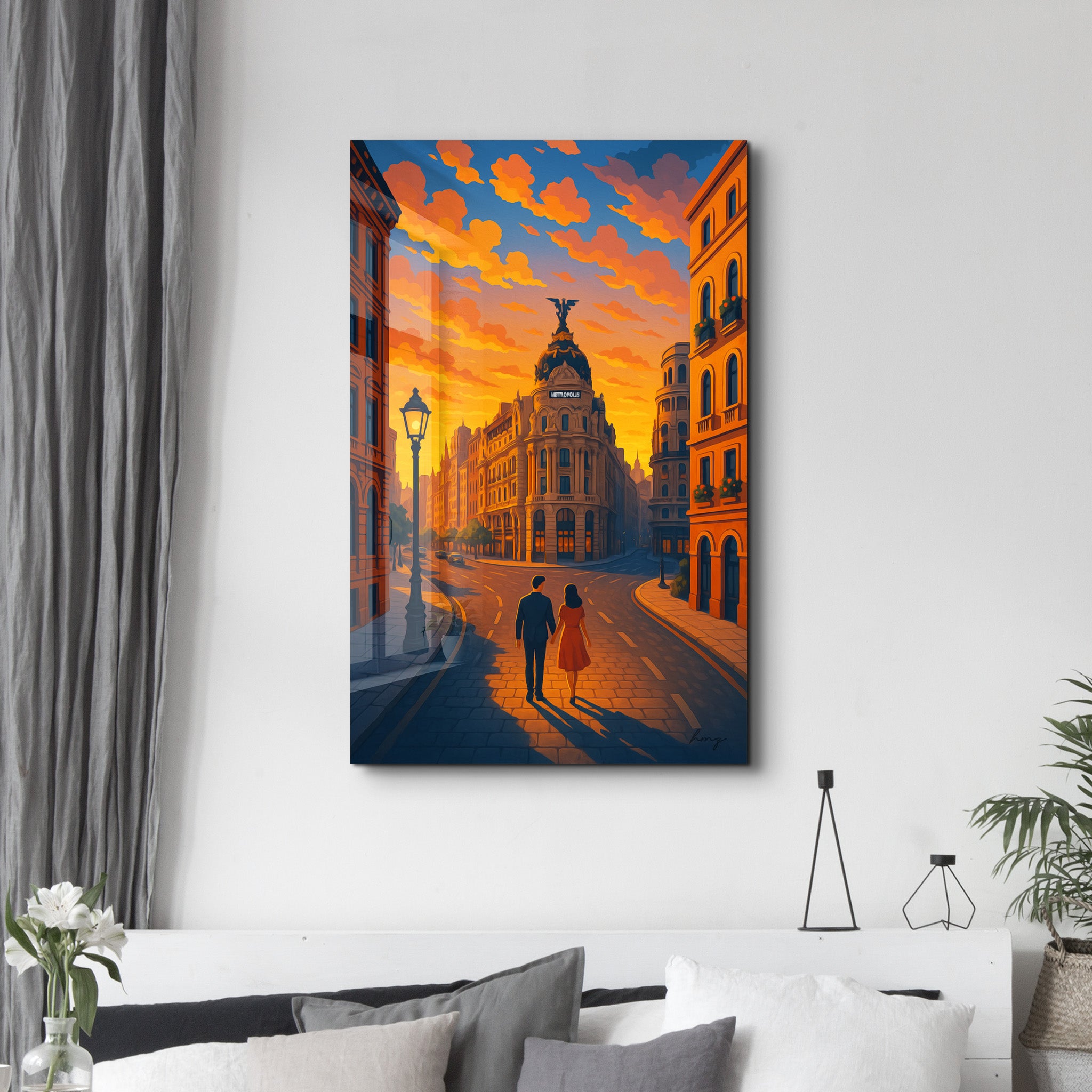 Sunset in Madrid – Glass Wall Art by HMZ
