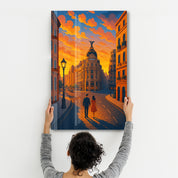 Sunset in Madrid – Glass Wall Art by HMZ