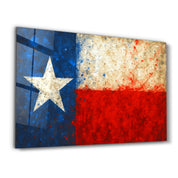 Texas Flag Splash - Glass Wall Art