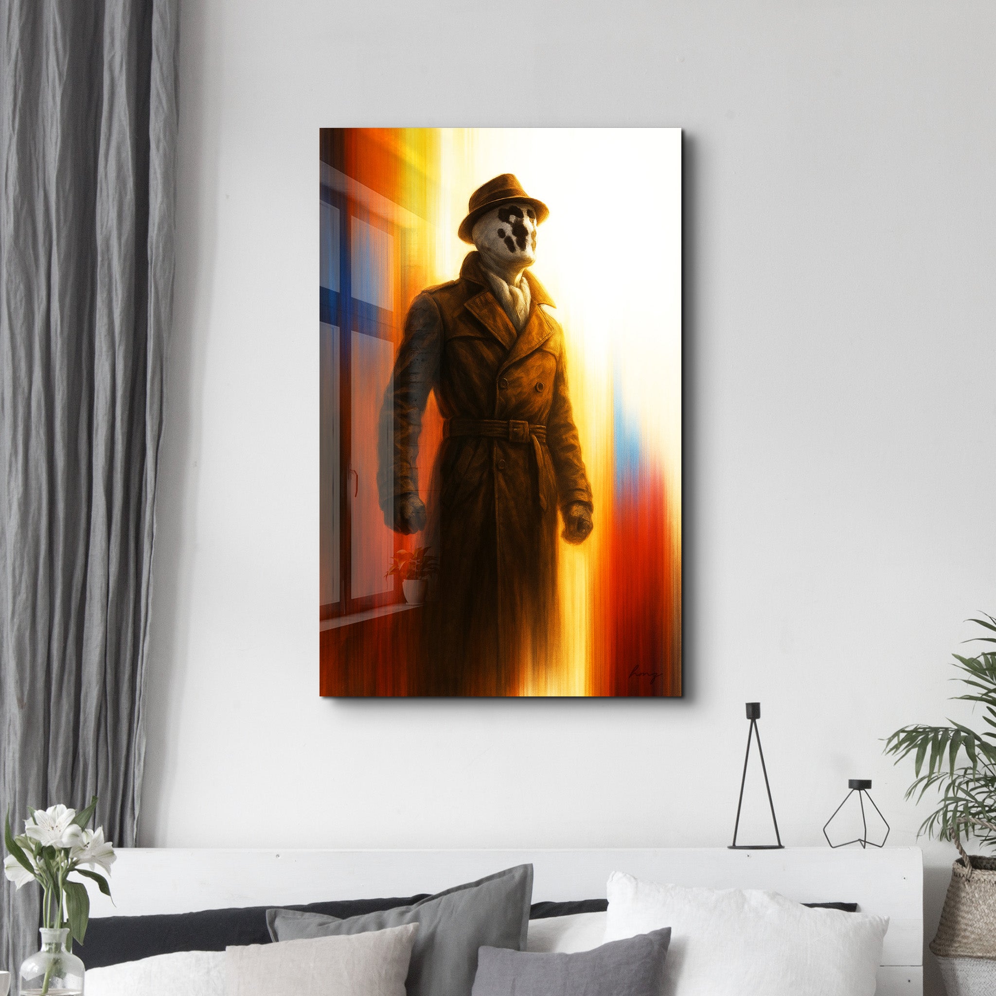 The Inkblot Vigilante – Glass Wall Art by HMZ