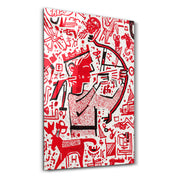 The Red Archer – Glass Wall Art