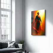 The Red Cape – Glass Wall Art by HMZ