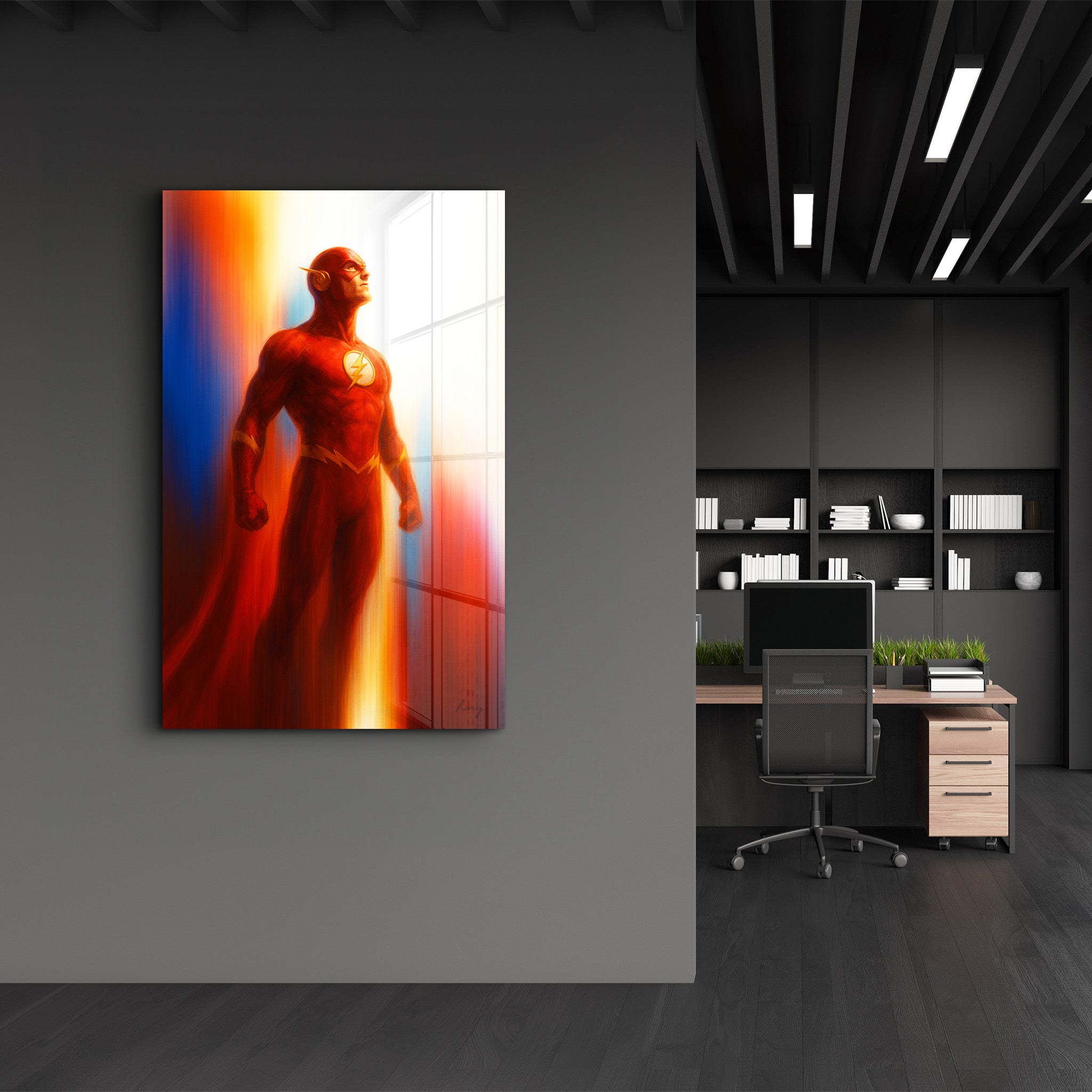 The Scarlet Bolt – Glass Wall Art by HMZ