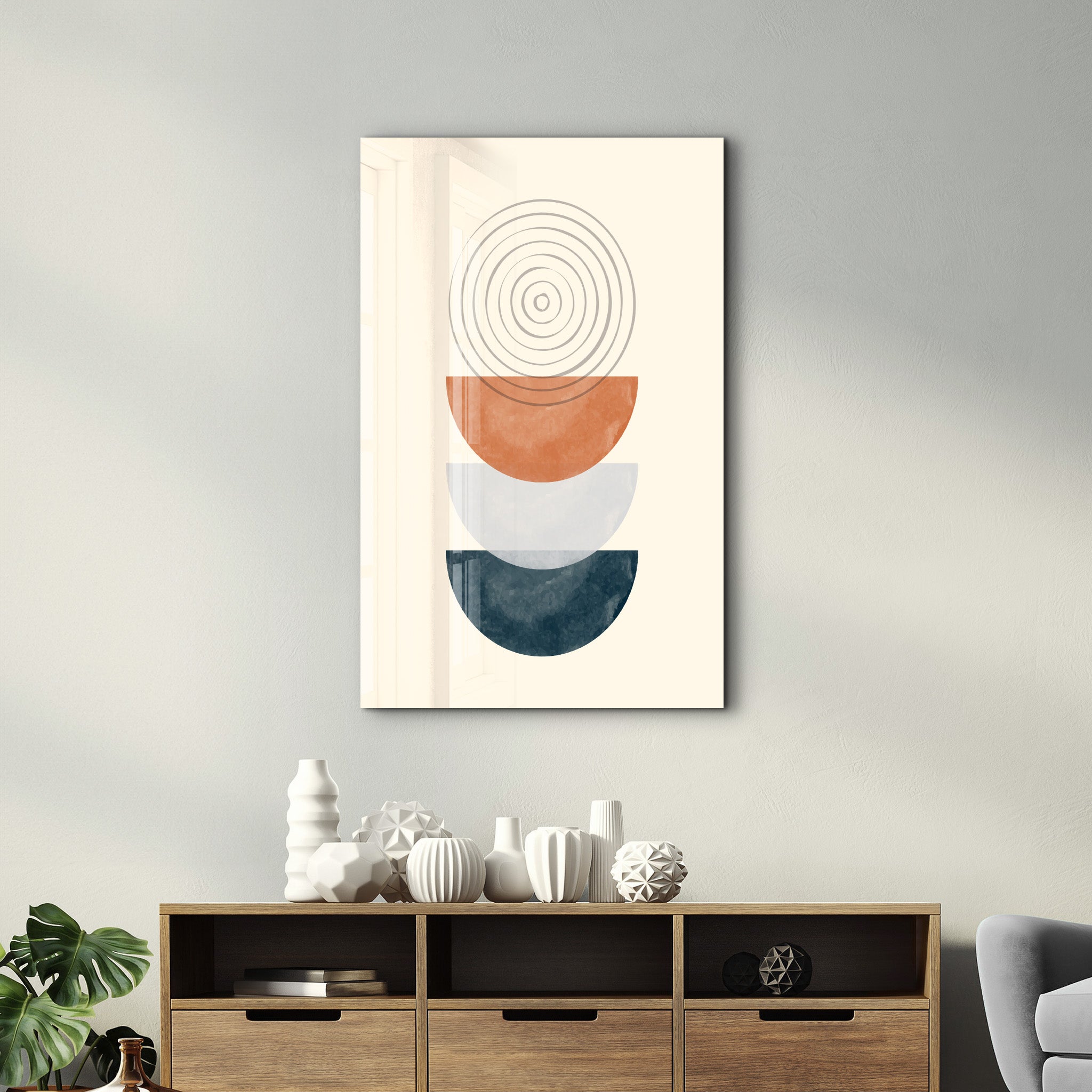 Triple Stack with Concentric Focus - Glass Wall Art