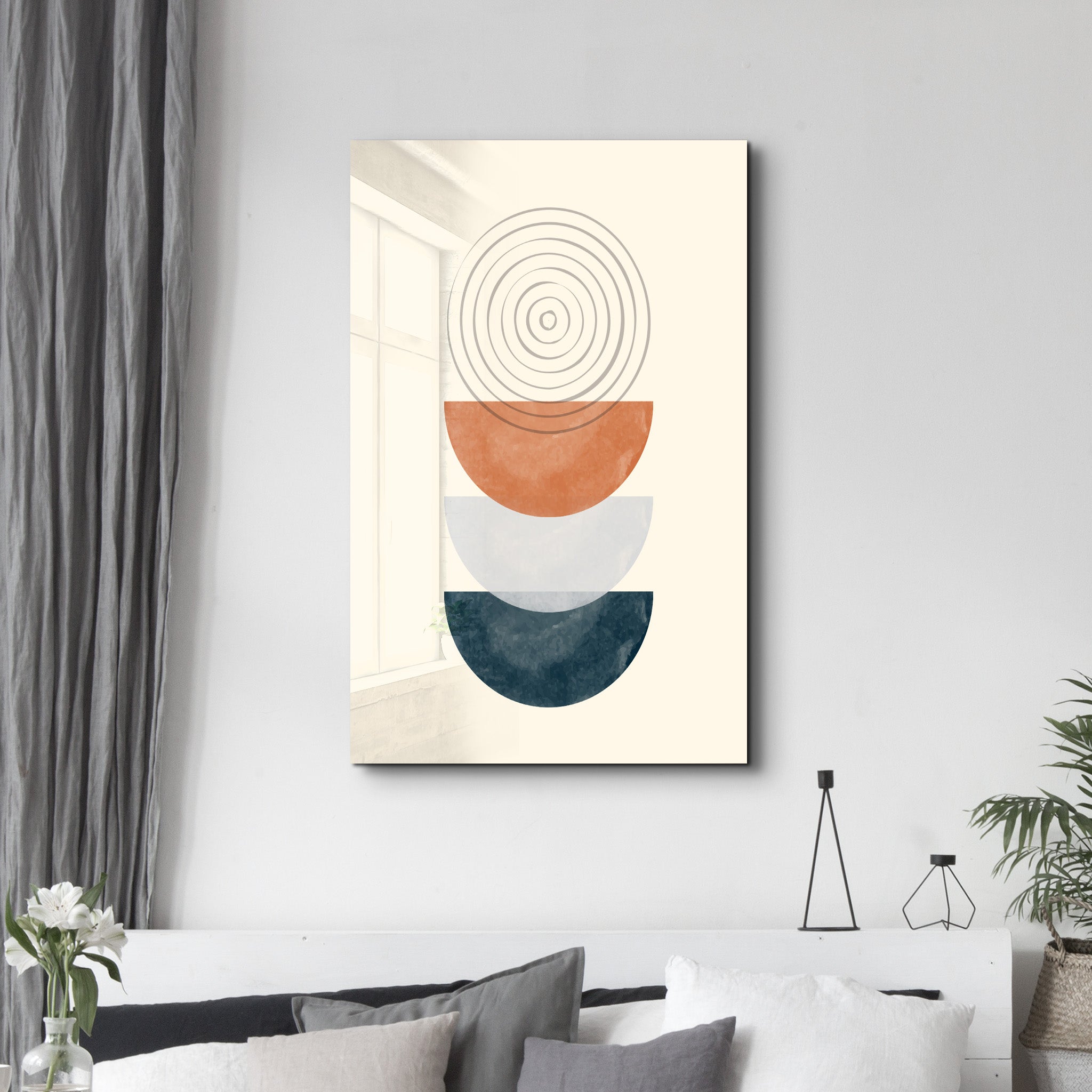 Triple Stack with Concentric Focus - Glass Wall Art