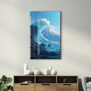 Tsunami & Fuji – Glass Wall Art