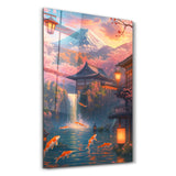 Twilight Koi Garden | Glass Wall Art