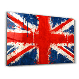 UK Flag Splash - Glass Wall Art