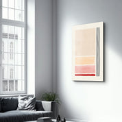 Warm Gradient Blocks with Lines - Glass Wall Art