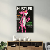Your Opinion Doesn’t Pay My Bills - Hustler Panther Glass Wall Art