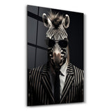 Zebra in Suit・Designers Collection Glass Wall Art