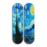 Starry Night by Van Gogh Skateboard | Glass Wall Art