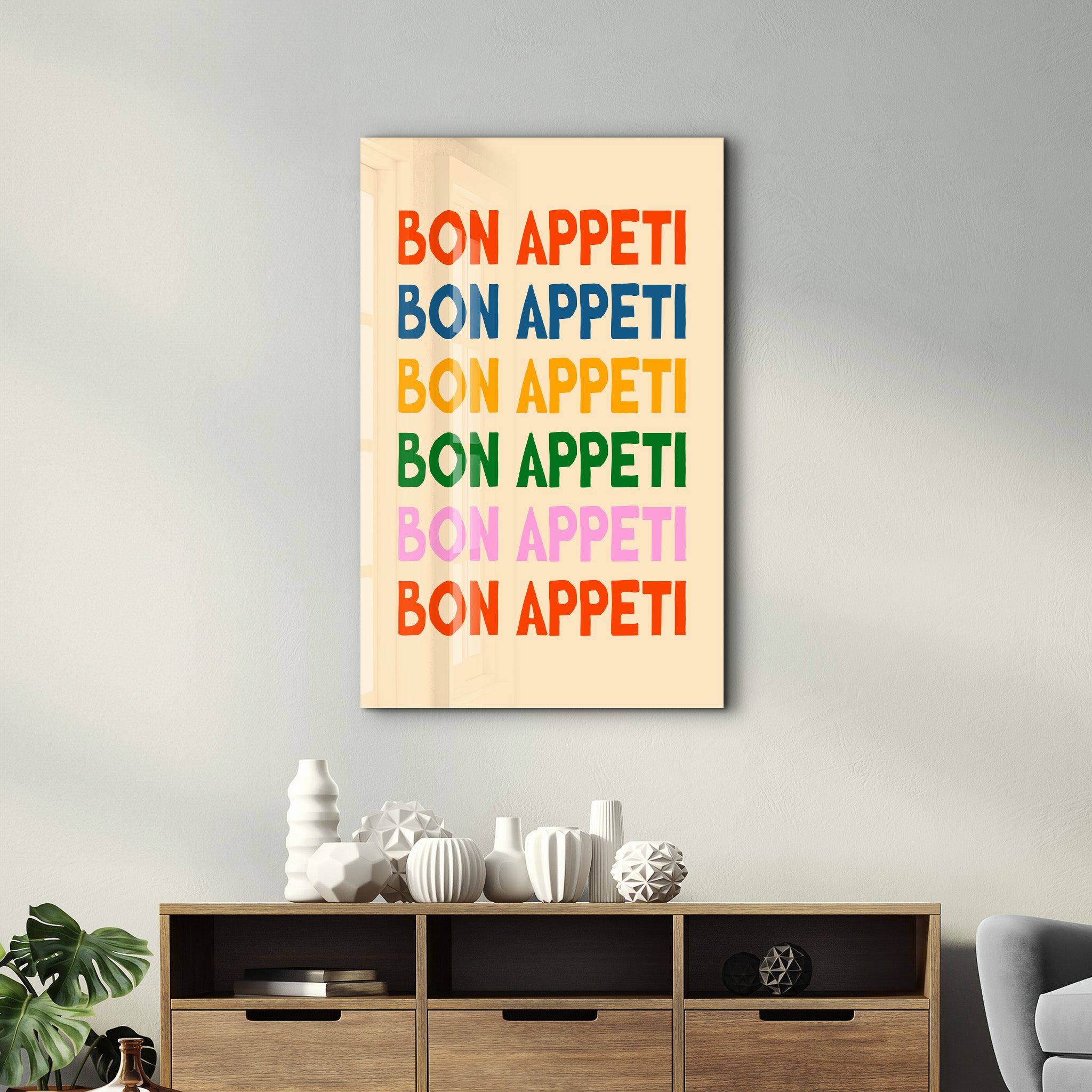 BON APPETI | Glass Wall Art