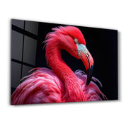 Flamingo’s Pink Symphony | Glass Wall Art - Artdesigna